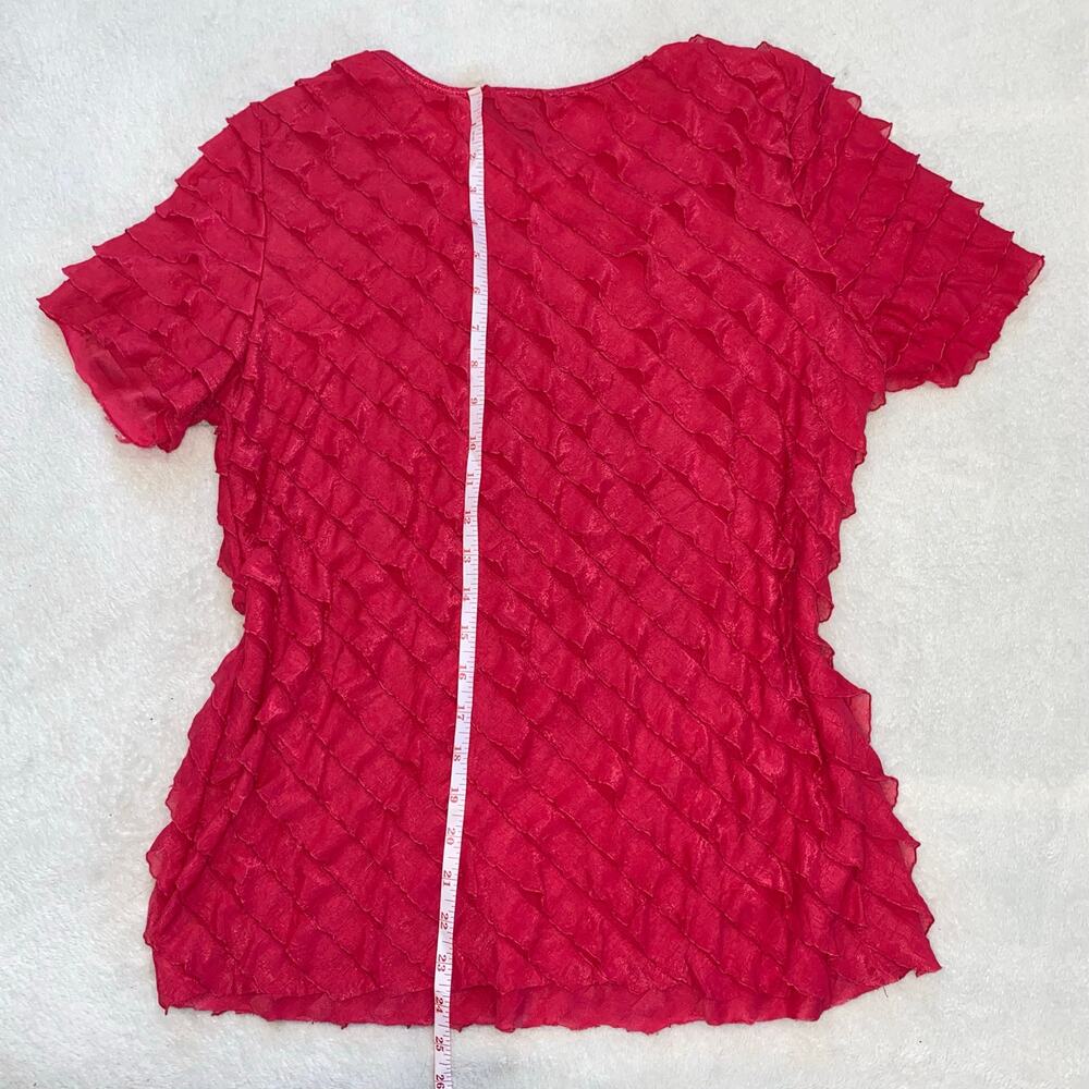 Notations Ruffle Blouse Tee, Women's Large - Picture 4 of 7